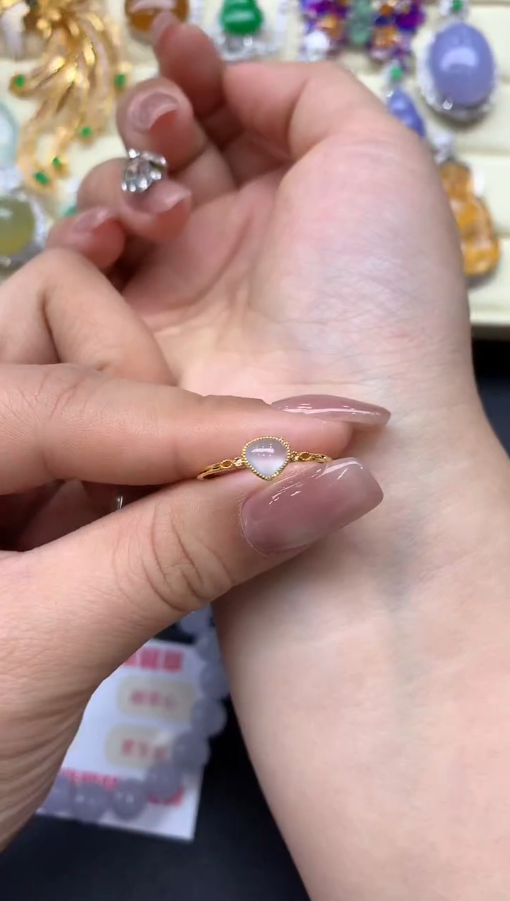 18K金镶嵌戒指翡翠166-中国好珍宝