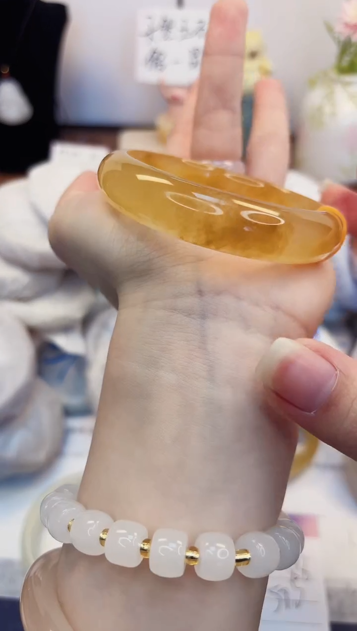 【闪购商品】石英质玉手镯未镶嵌42-财气镯-圈口58