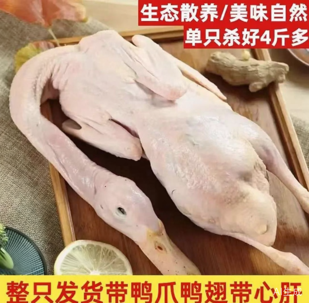【买一赠一】农家散养鸭子 整只带掌带翅带心肝   京东顺丰发货