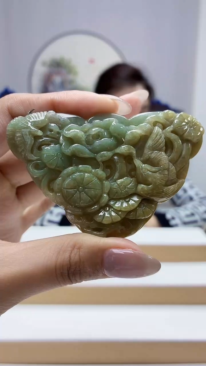 未镶嵌定制翡翠5160MM-毛货挂件36