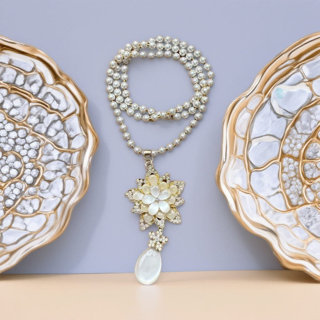 蔷薇花毛衣链-2177