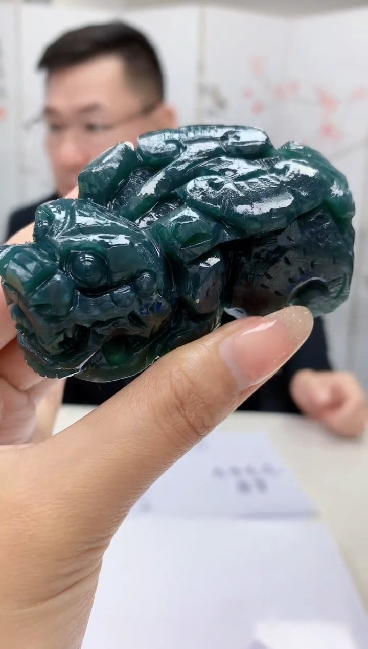【闪购商品】定制翡翠未镶嵌5152MM-毛货挂件112