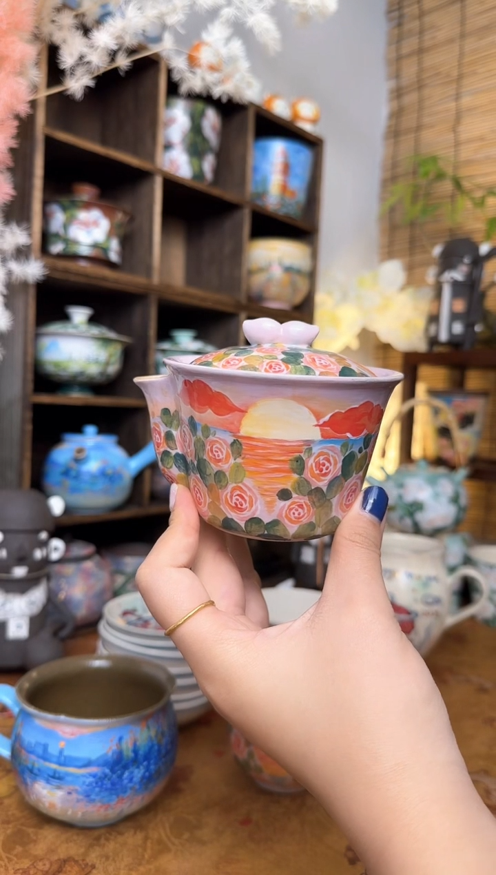 【闪购商品】石一落日玫瑰手抓壶