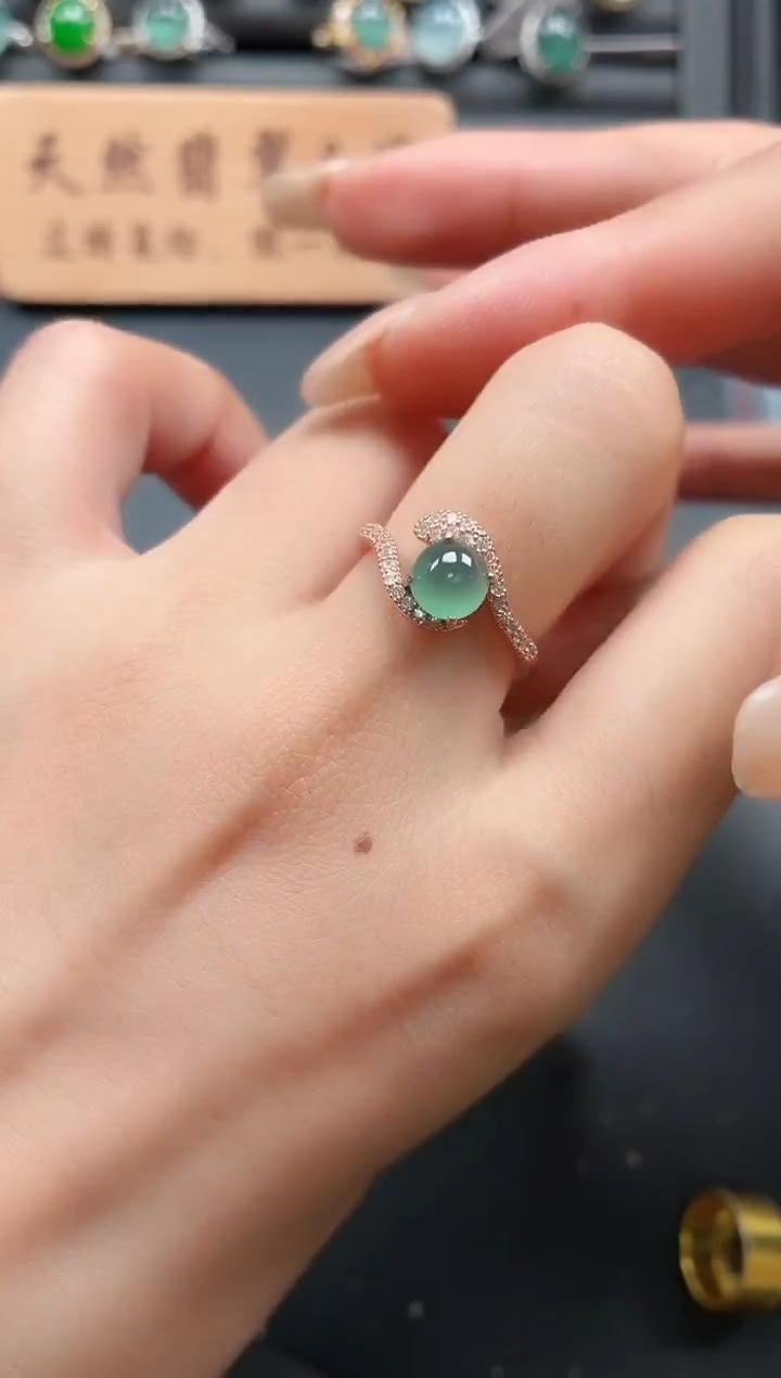 银S925镶嵌戒指翡翠111111