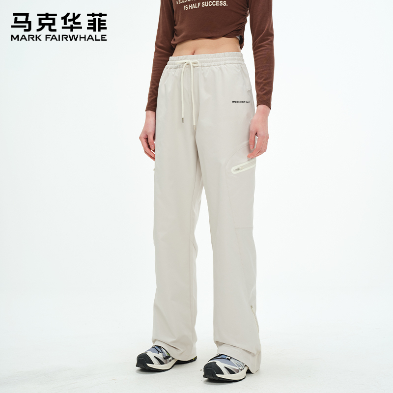 马克华菲情侣休闲裤秋冬男女同款宽松直筒显瘦运动裤百搭美式长裤