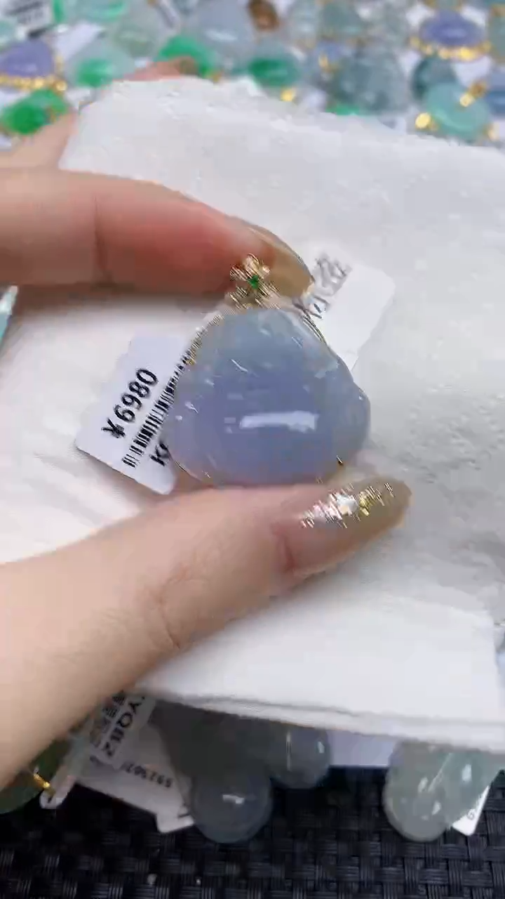 【闪购商品】翡翠颈饰18K金镶嵌天然A货翡翠 49