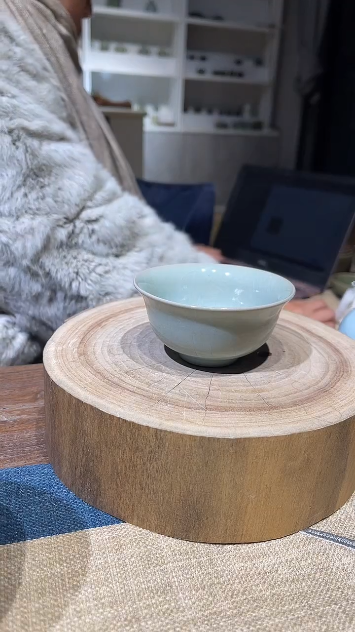 摆件陶原生态原矿仿古月白压手