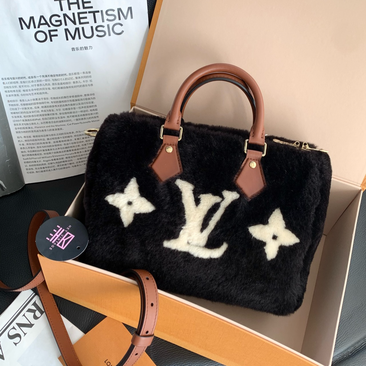 99新 LouisVuitton/路易威登 黑色泰迪滑雪speedy25包 13286142