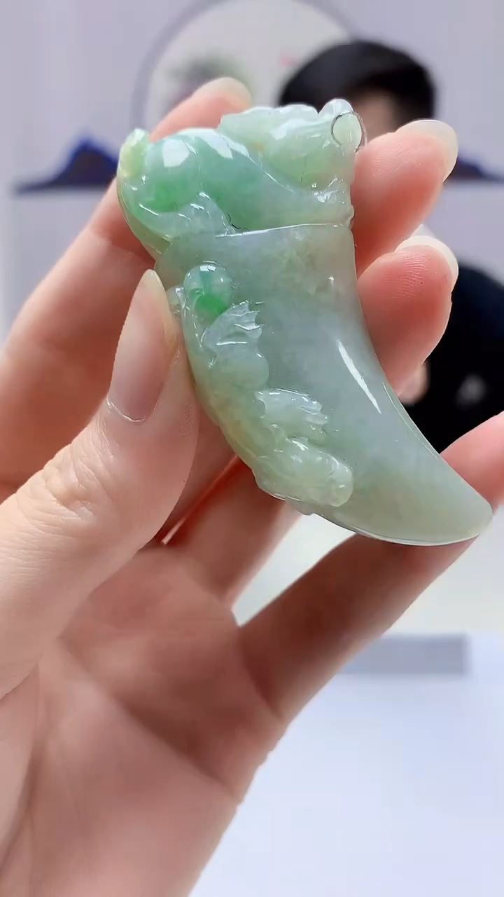 【闪购商品】定制翡翠未镶嵌5152zm-毛货挂件龙牙122