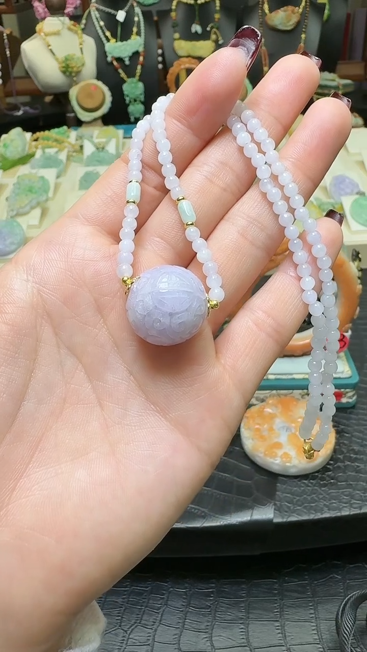 【闪购商品】翡翠颈饰未镶嵌天然紫翡锁骨链