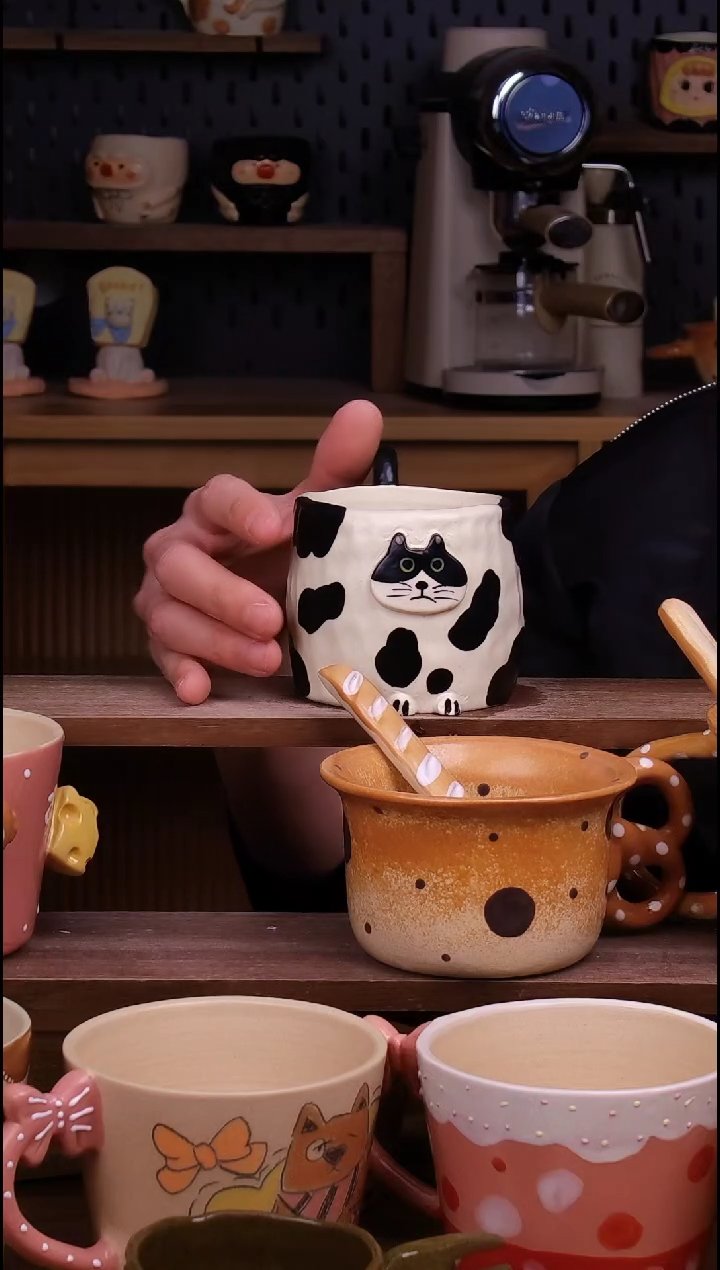 杯子陶景德镇可爱设计师款陶瓷