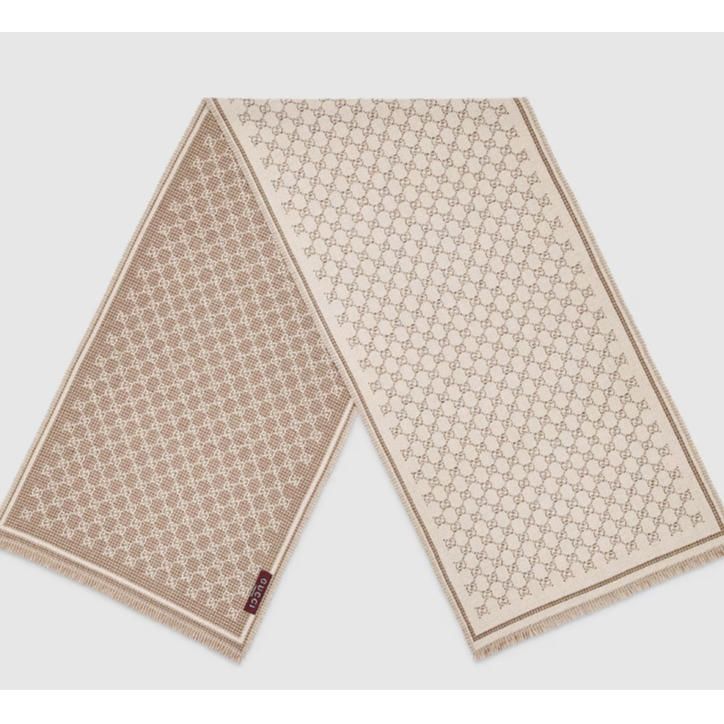 GUCCI/古驰双G字母图案针织绒线围巾 多色 jc