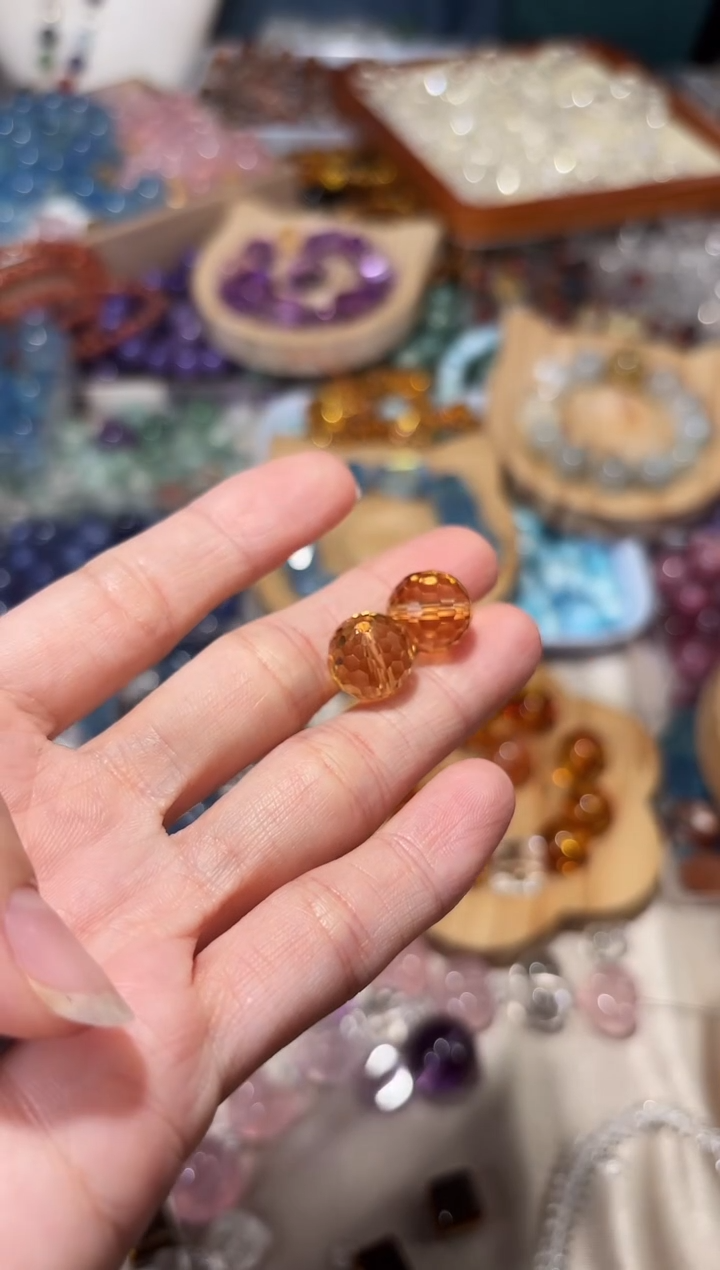 水晶手串未镶嵌暴力黄蹦迪珠宽卡12单颗