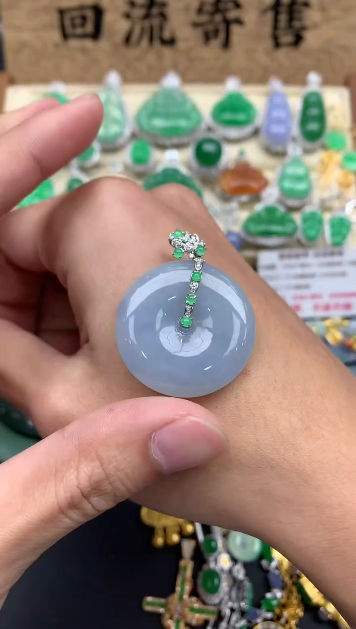 【闪购商品】翡翠颈饰18K金镶嵌210--中国好珍宝