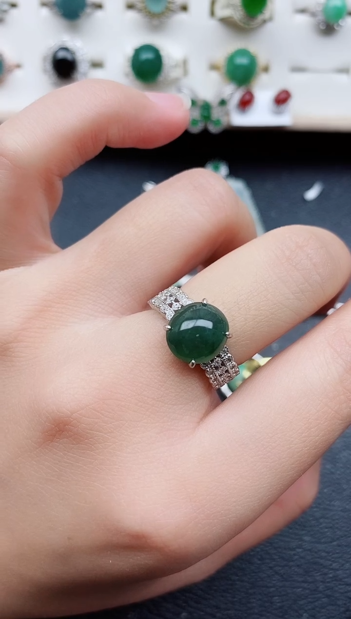 【闪购商品】翡翠戒指银S925镶嵌1111