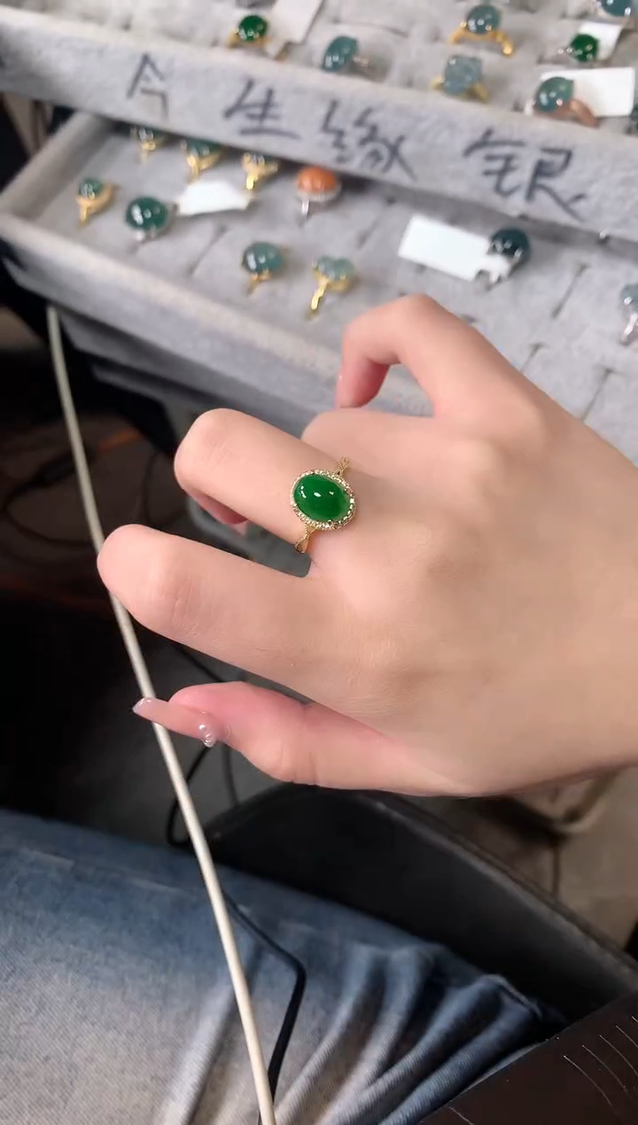 【闪购商品】翡翠戒指银S925镶嵌54211424