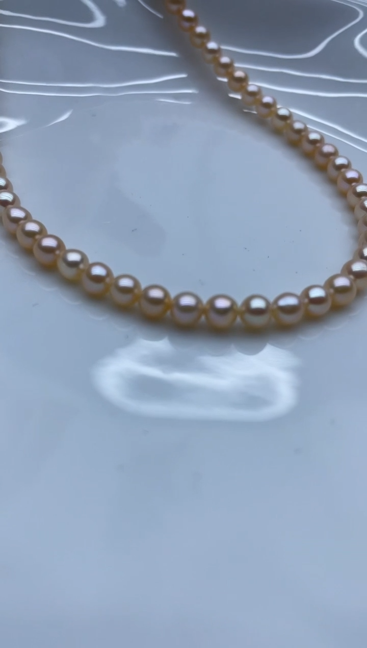项链银S925镶嵌淡水珍珠项链