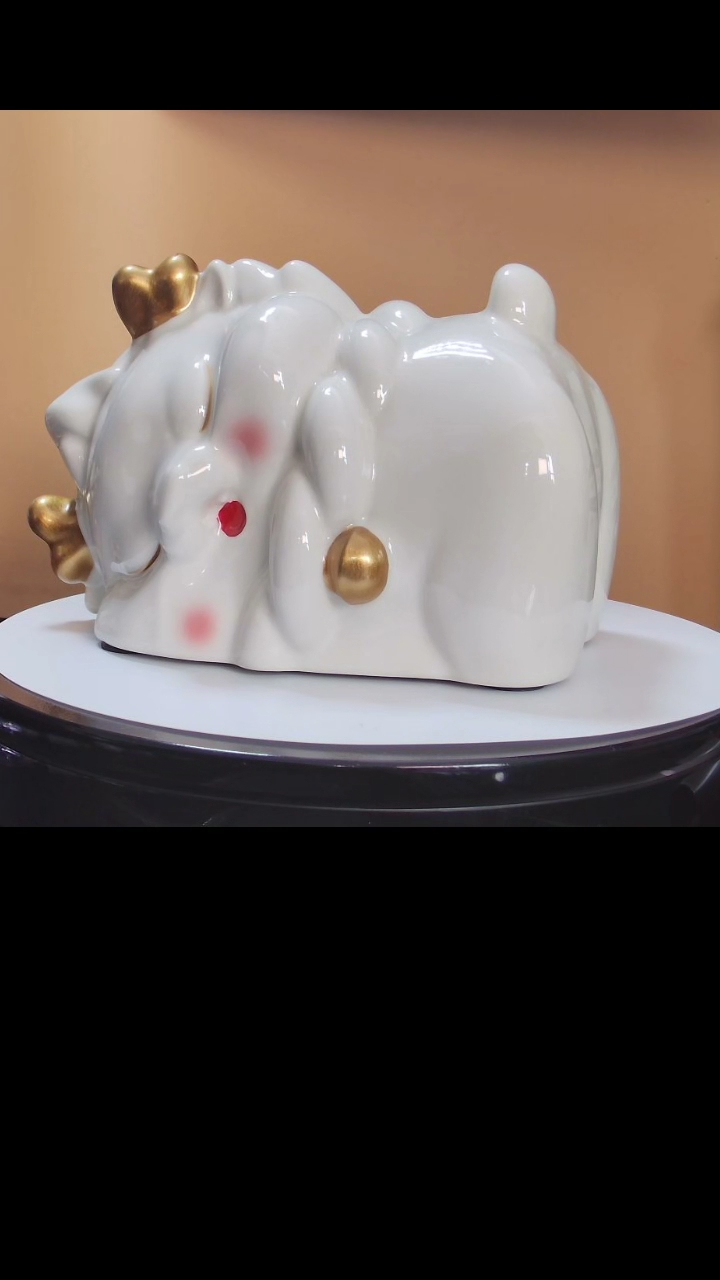 【闪购商品】纸巾盒应梦小神龙陶瓷纸巾盒礼盒装