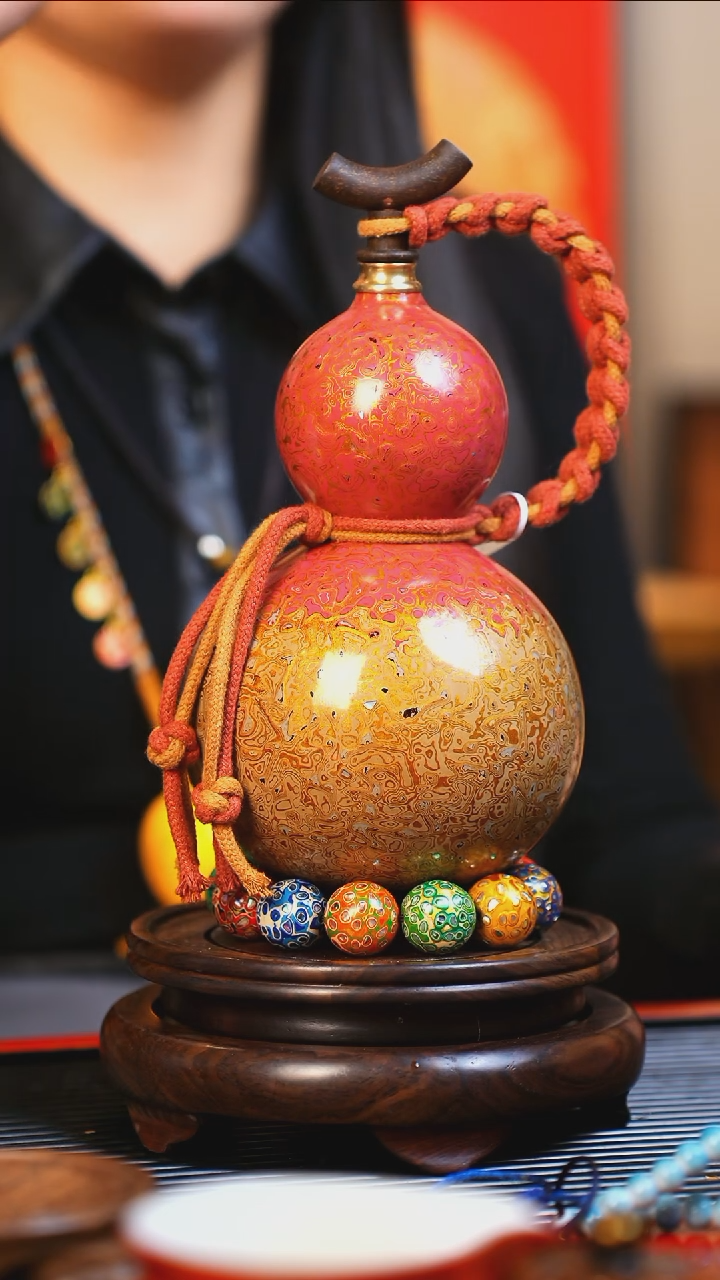 【闪购商品】JH027漆艺酒葫芦不包手串及旋转底座