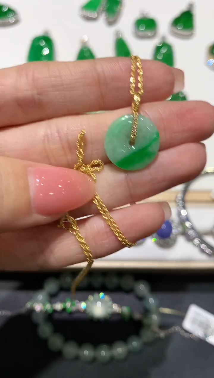 【闪购商品】翡翠套链18K金镶嵌团购1