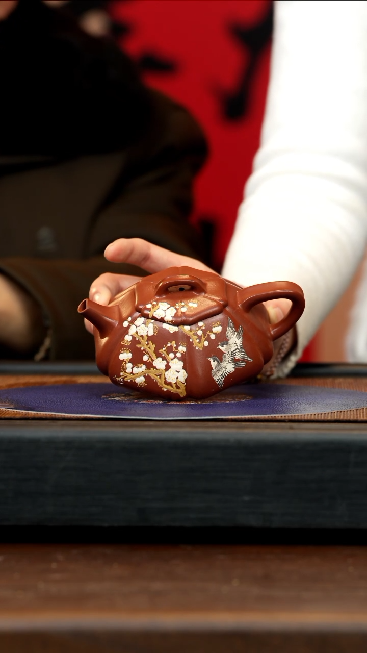 【闪购商品】紫砂茶壶WPR 大红袍 筋纹石瓢 200cc