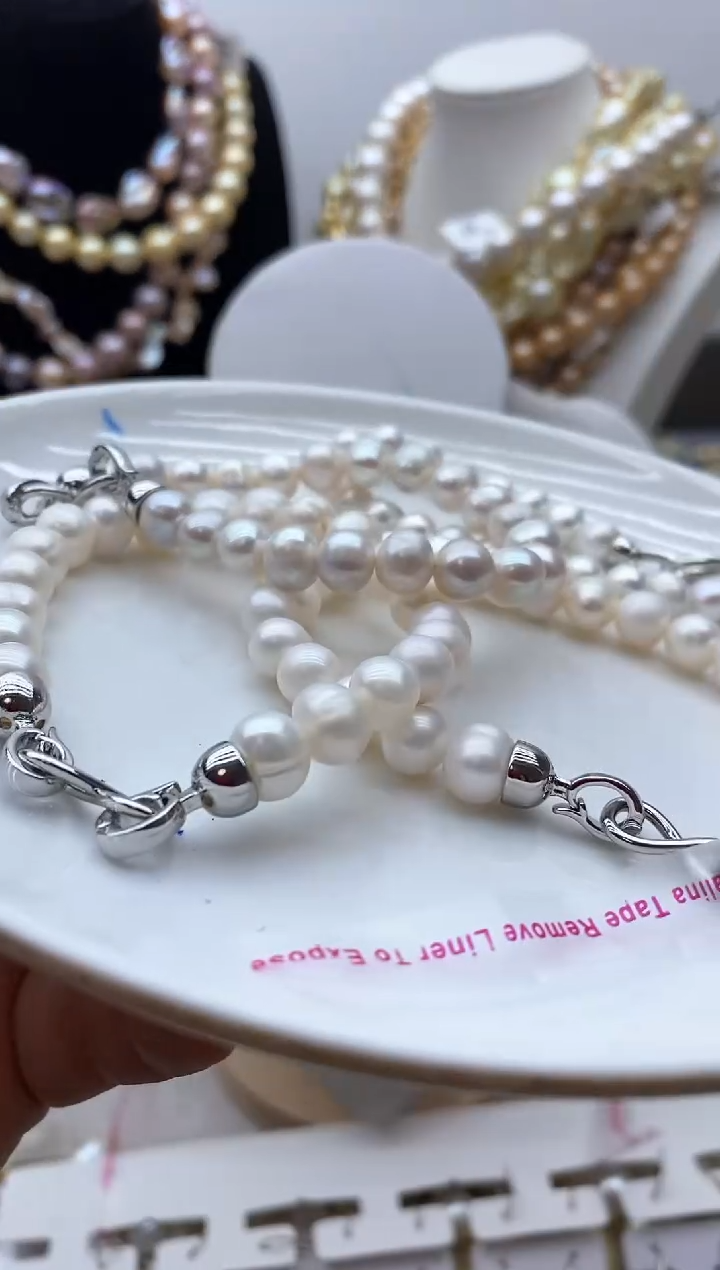 【闪购商品】淡水珍珠颈饰钛钢107