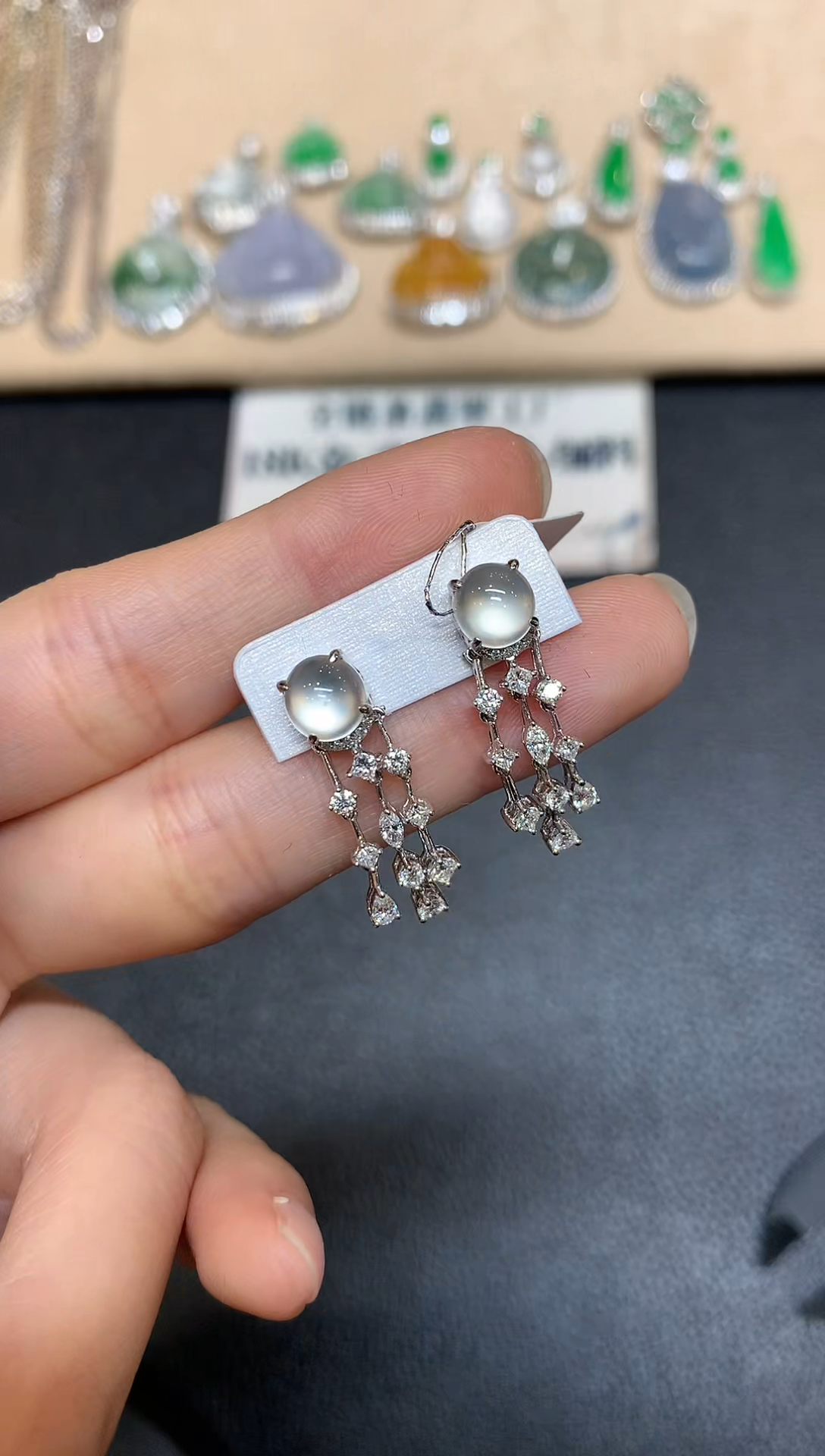 【闪购商品】翡翠耳饰18K金镶嵌【无服务费