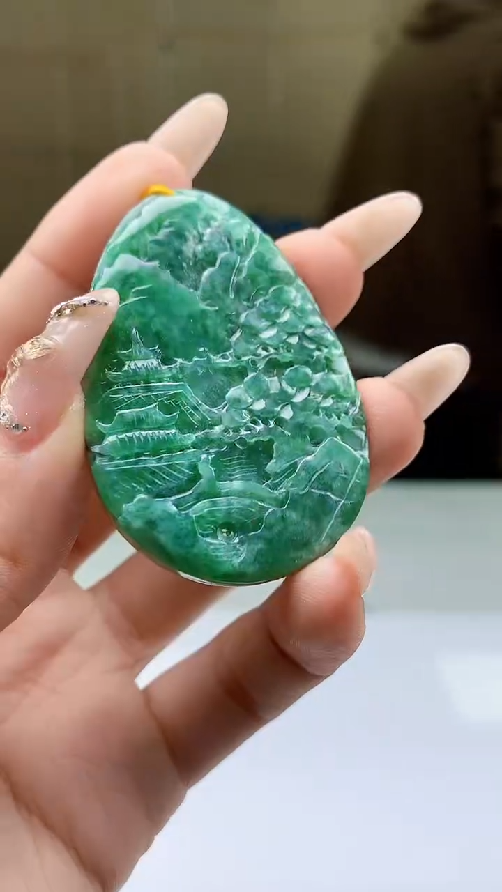 【闪购商品】定制翡翠未镶嵌4812ty-毛货挂件56