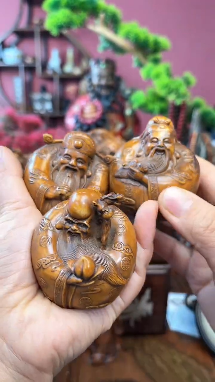 【闪购商品】木中之❤王妍妍批发92-福禄寿圆圆黄杨木