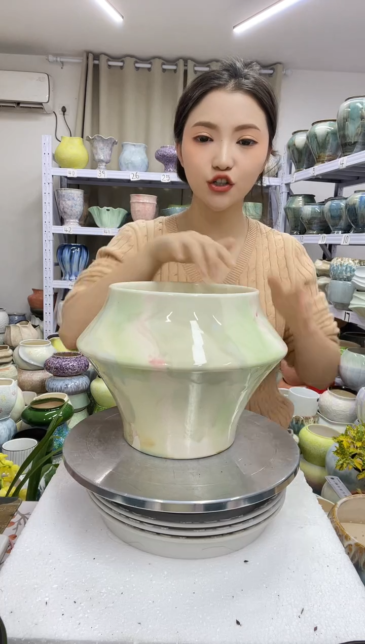 12.30陶瓷花盆直播链接高.    19  口17.5