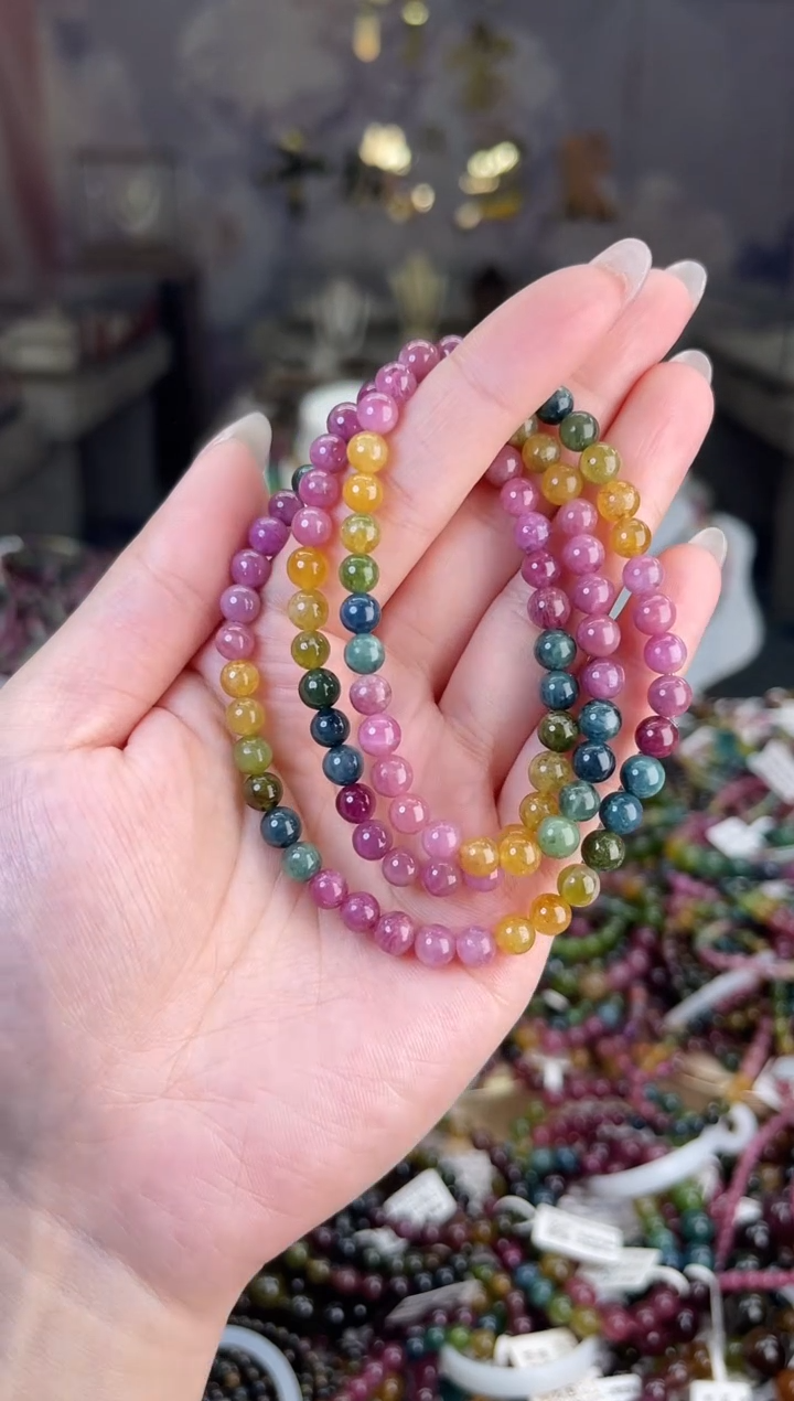 【闪购商品】/未镶嵌碧玺5mm+碧玺多圈多样性发货