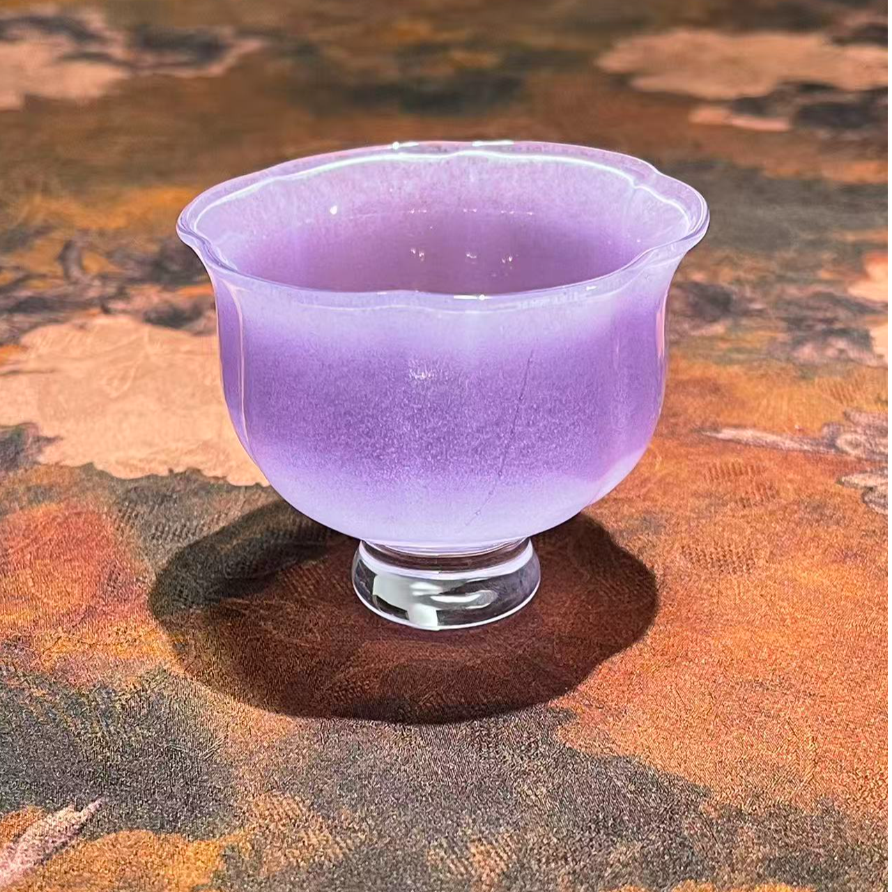 玻璃高脚品茗杯精致茶杯6222+