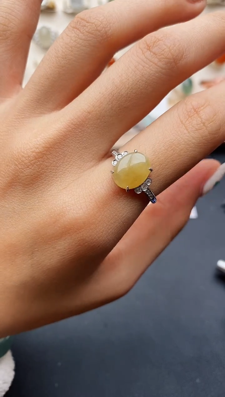 【闪购商品】翡翠戒指银S925镶嵌缅甸翡翠