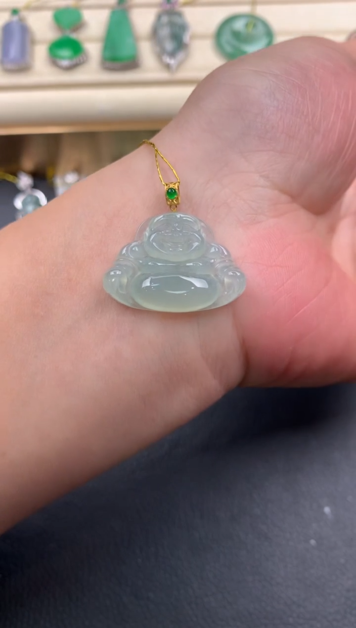 【闪购商品】翡翠颈饰18K金镶嵌D465