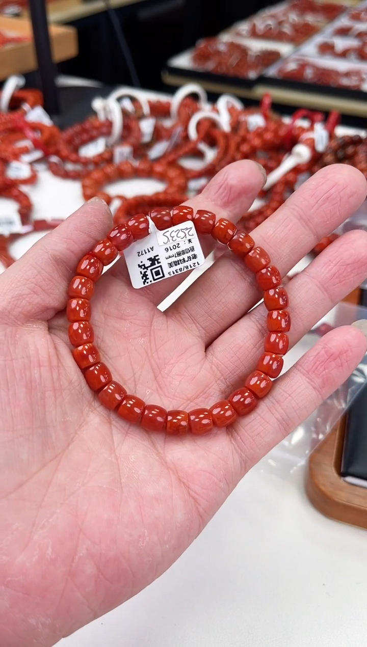 【闪购商品】南红玛瑙瓦西直切手串7+未镶嵌一个/条