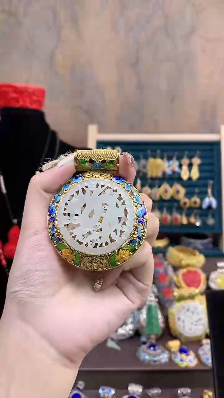 牛*非遗手工花丝镶嵌吊坠加葫芦