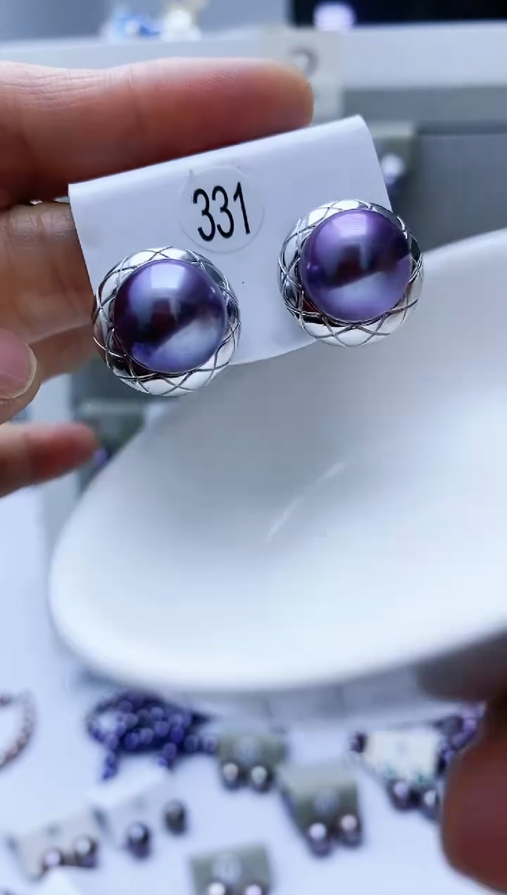 【闪购商品】淡水珍珠耳饰银S925镶嵌331