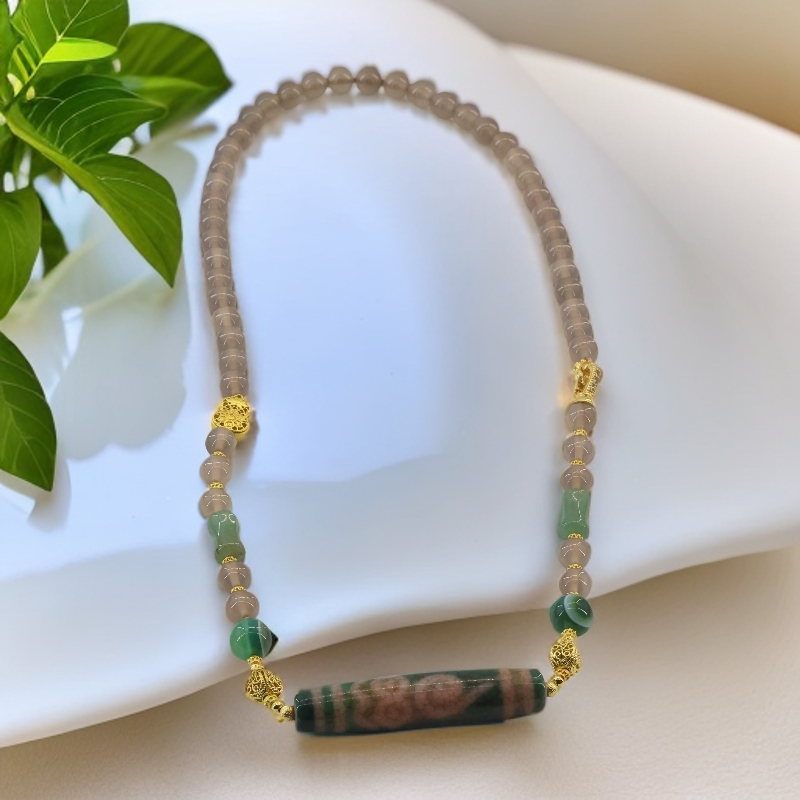 【凰世今传】尼泊尔回流雪域绿龙鳞凤血项链