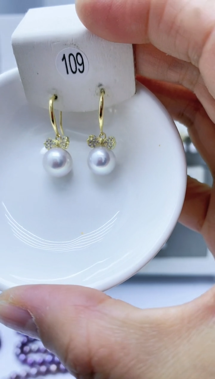 【闪购商品】淡水珍珠耳饰银S925镶嵌109