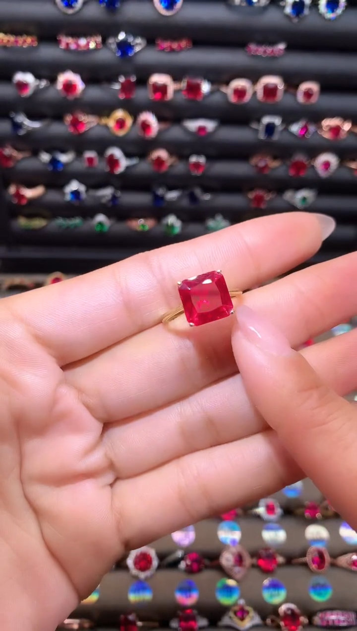 【闪购商品】红宝石戒指银S925镶嵌10金