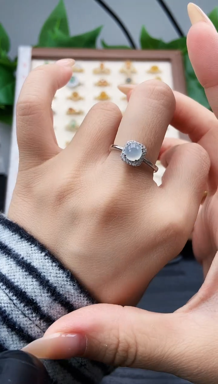 银S925镶嵌戒指翡翠12