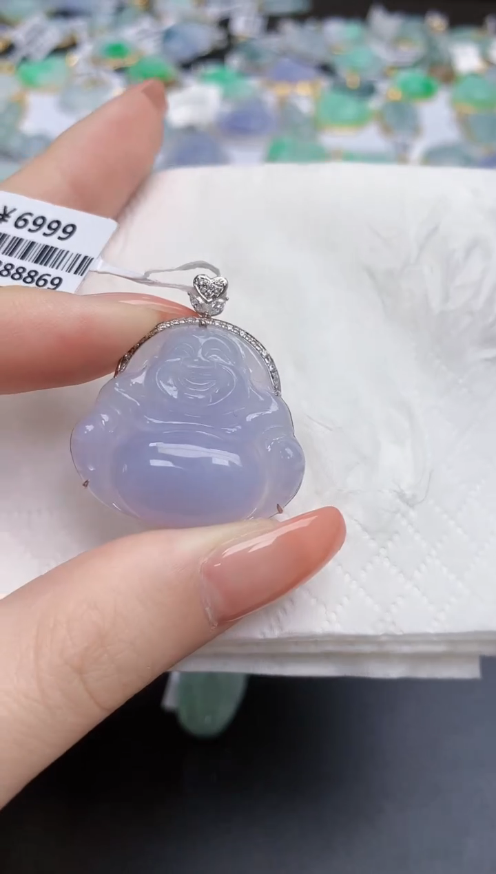 【闪购商品】翡翠颈饰18K金镶嵌天然缅甸翡翠A货