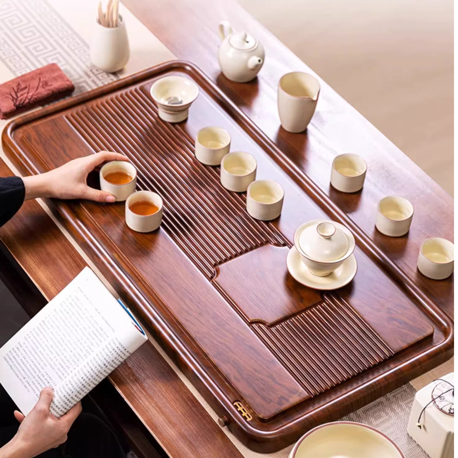 茶盘实木家用电木新款干泡小茶台整块高端办公室功夫茶具排水茶海