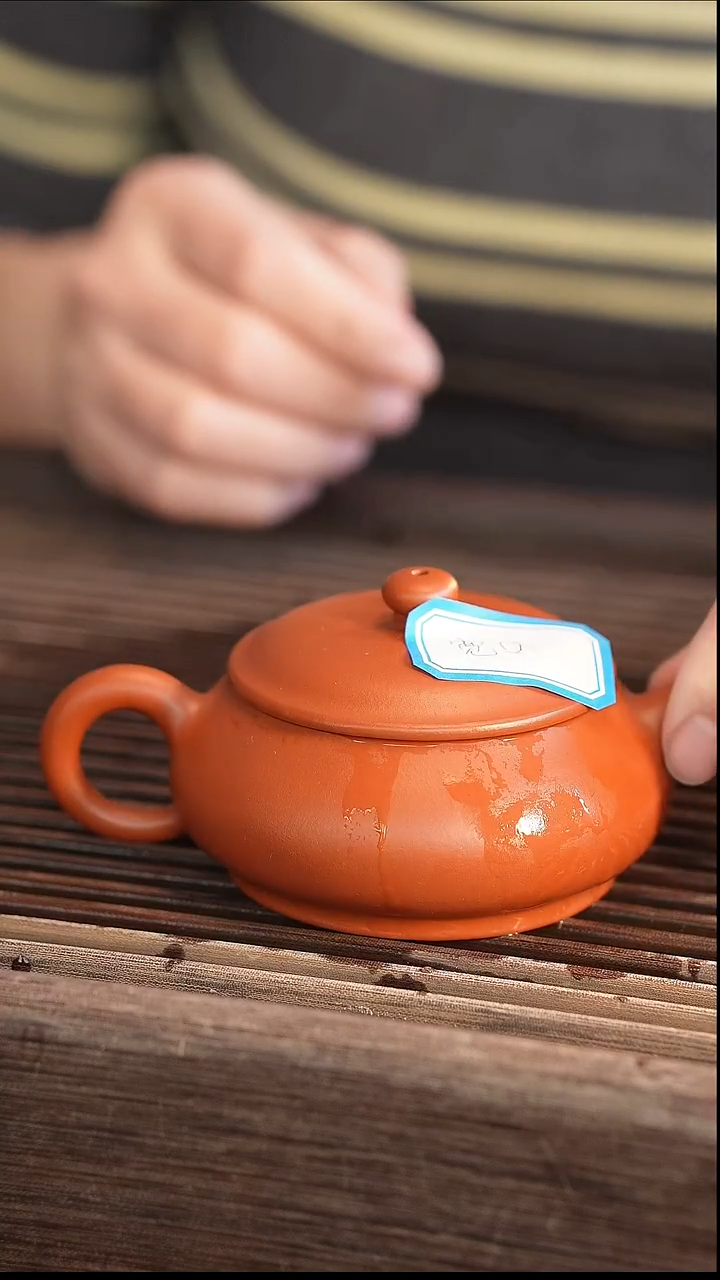 茶壶紫砂明炉 朱泥 半手工 150cc【宽口】