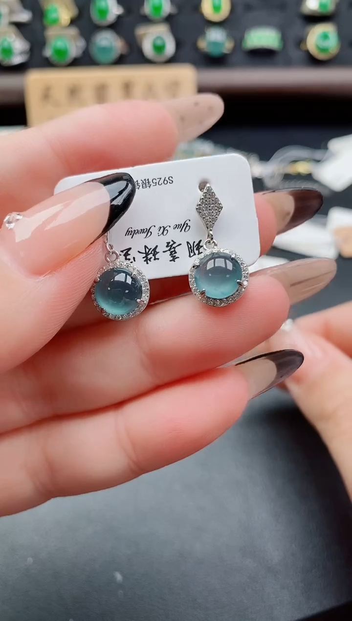 银S925镶嵌戒指翡翠1