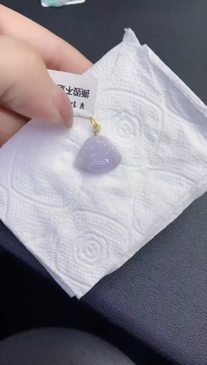 颈饰18K金镶嵌翡翠缅甸天然翡翠A货