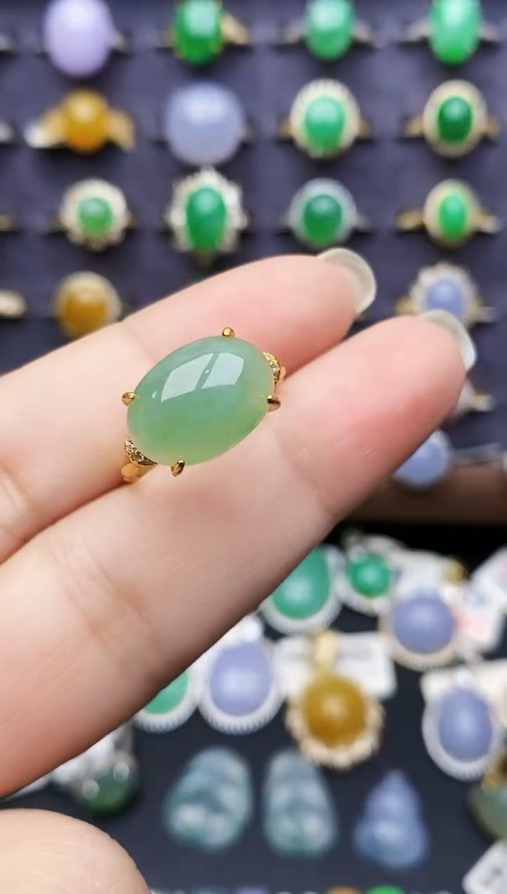 银S925镶嵌戒指翡翠2512