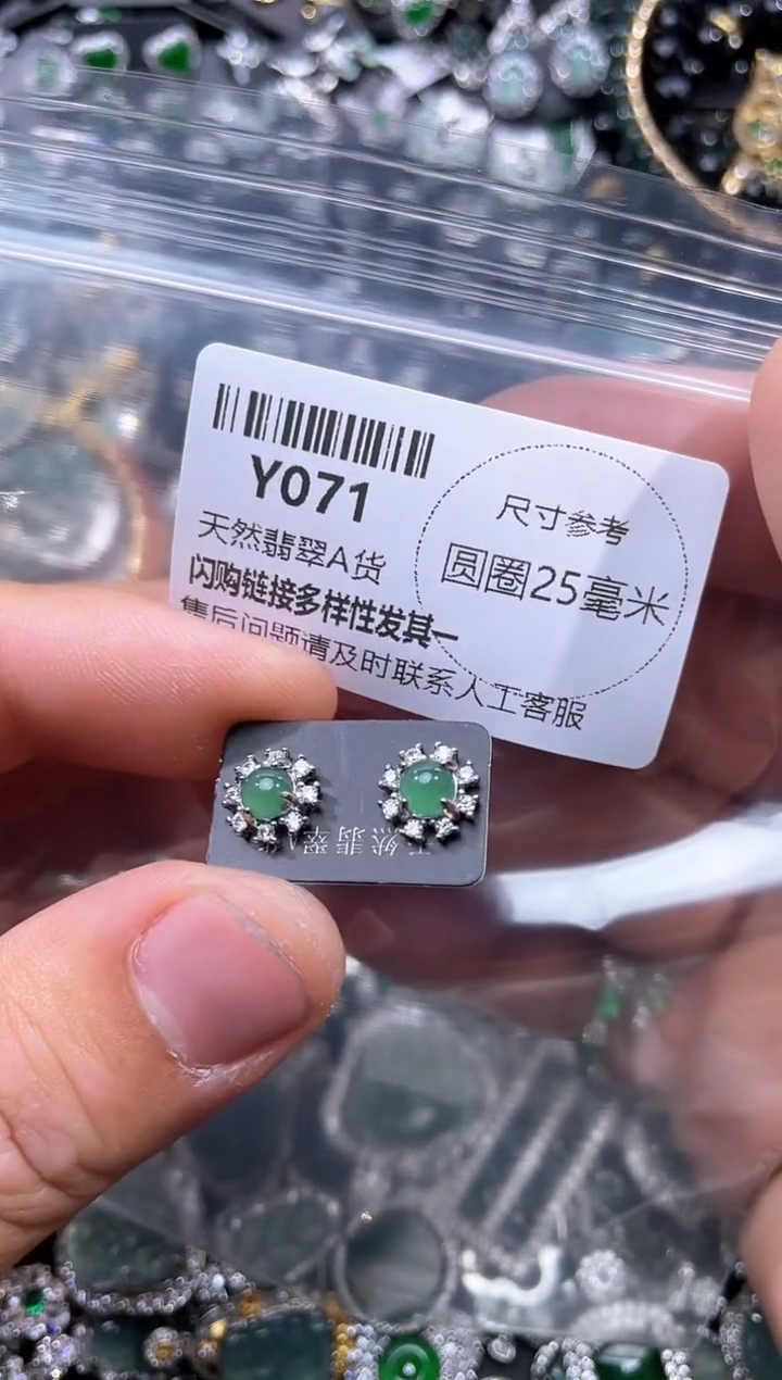 【闪购商品】翡翠颈饰未镶嵌Y071耳钉