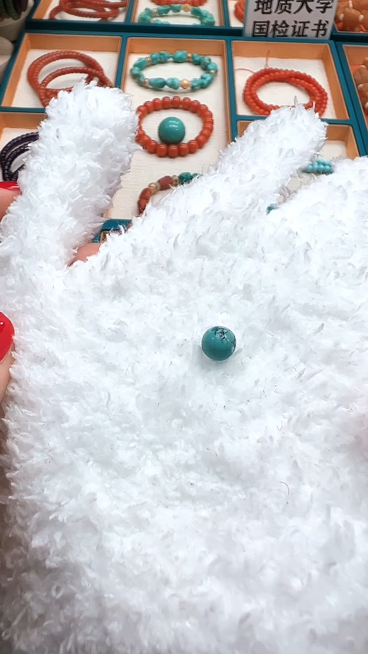 裸石蜜蜡未镶嵌6+绿松高瓷高色小配珠 单颗