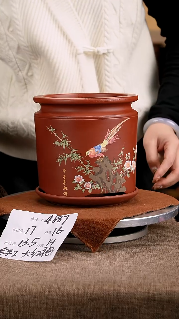 紫砂花盆花卉工艺4687+z